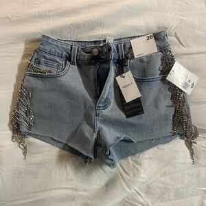 Forever 21 Light Blue Jean Shorts with Silver Details